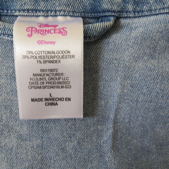 Disney Princess The Little Mermaid Denim Jacket Girl's Large EUC - Picture 8 of 9